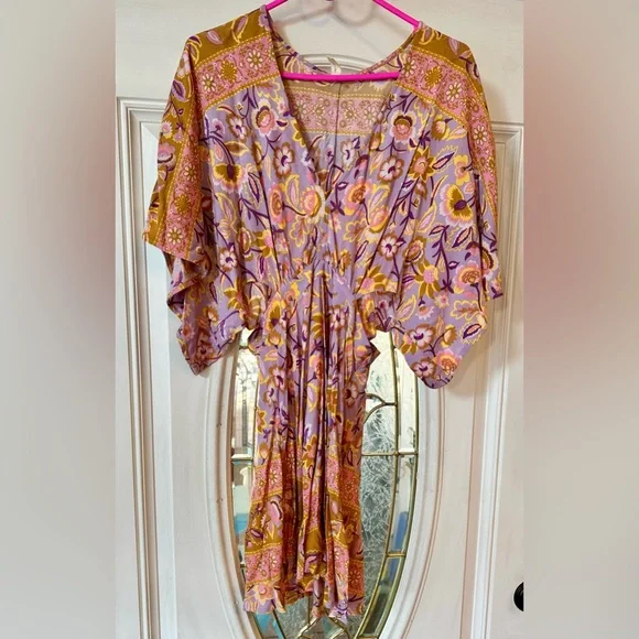 Spell & The Gypsy Lolita Cutout Mini Dress Lover Floral Pink  Lavender Euc - Picture 6 of 12